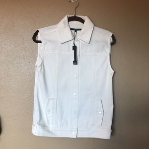 Tibi white denim vest NEW